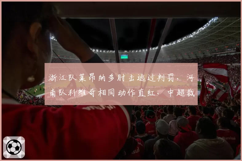 浙江队莱昂纳多肘击逃过判罚，河南队科维奇相同动作直红，中超裁判对国脚外援区别对待引热议